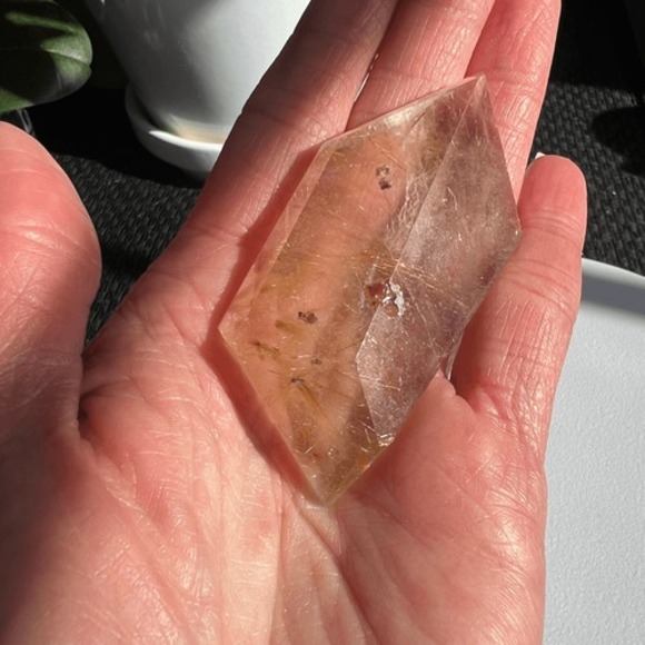 Golden Rutilated Quartz Crystal Freeform - Picture 3 of 16